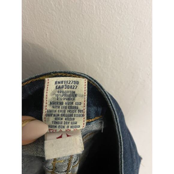 True Religion 31 Jeans Y2k Style Low Rise Logo Flap Pockets Bootcut Stretch - Picture 12 of 12